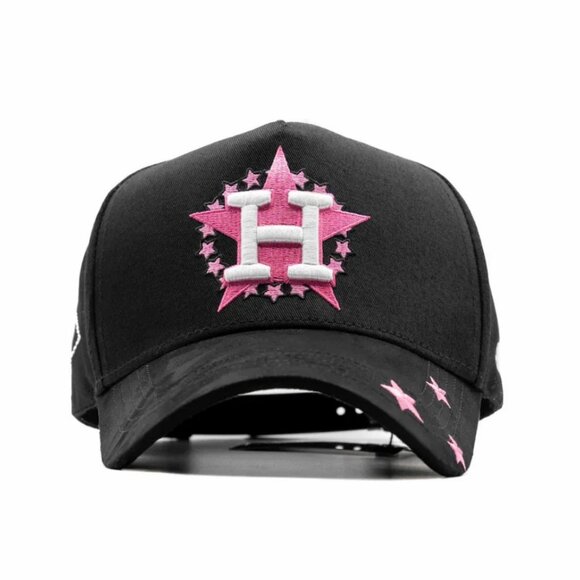DandyHats Other - Dandy Hats x Junior H “Clave Ali” Black Cap – Pink Star Embroidery
